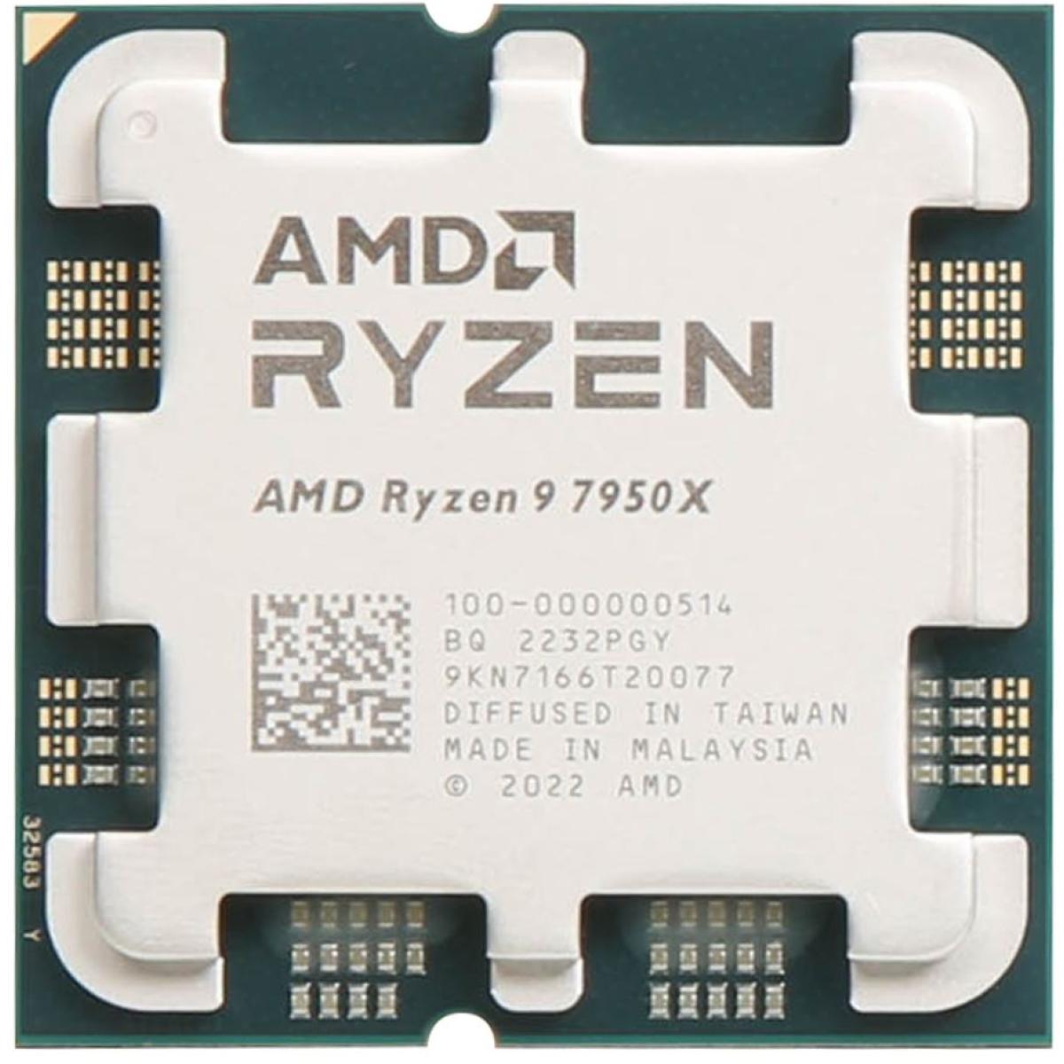 AMD RYZEN 9 7950x 16-Core 4.5GHz (5.7 GHz Max Boost) 64MB Cache AM5 Desktop Processor , Tray