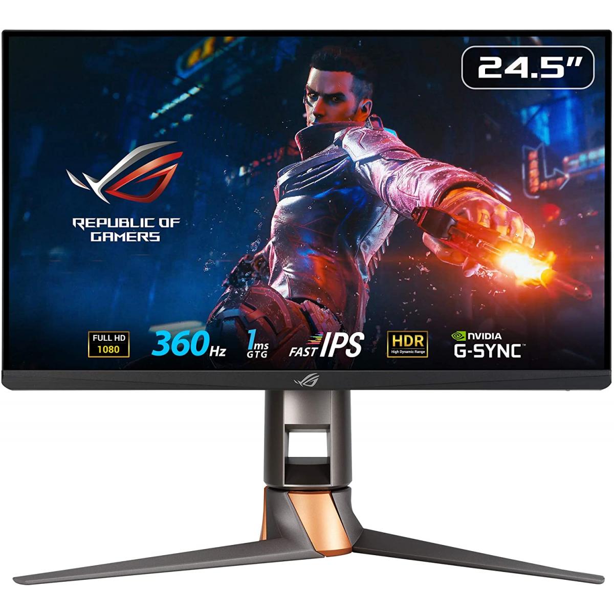 ASUS ROG Swift 360Hz PG259QN 24.5 Fast IPS 1ms Full HD HDR 10 G-SYNC Eye Care World’s First 360Hz