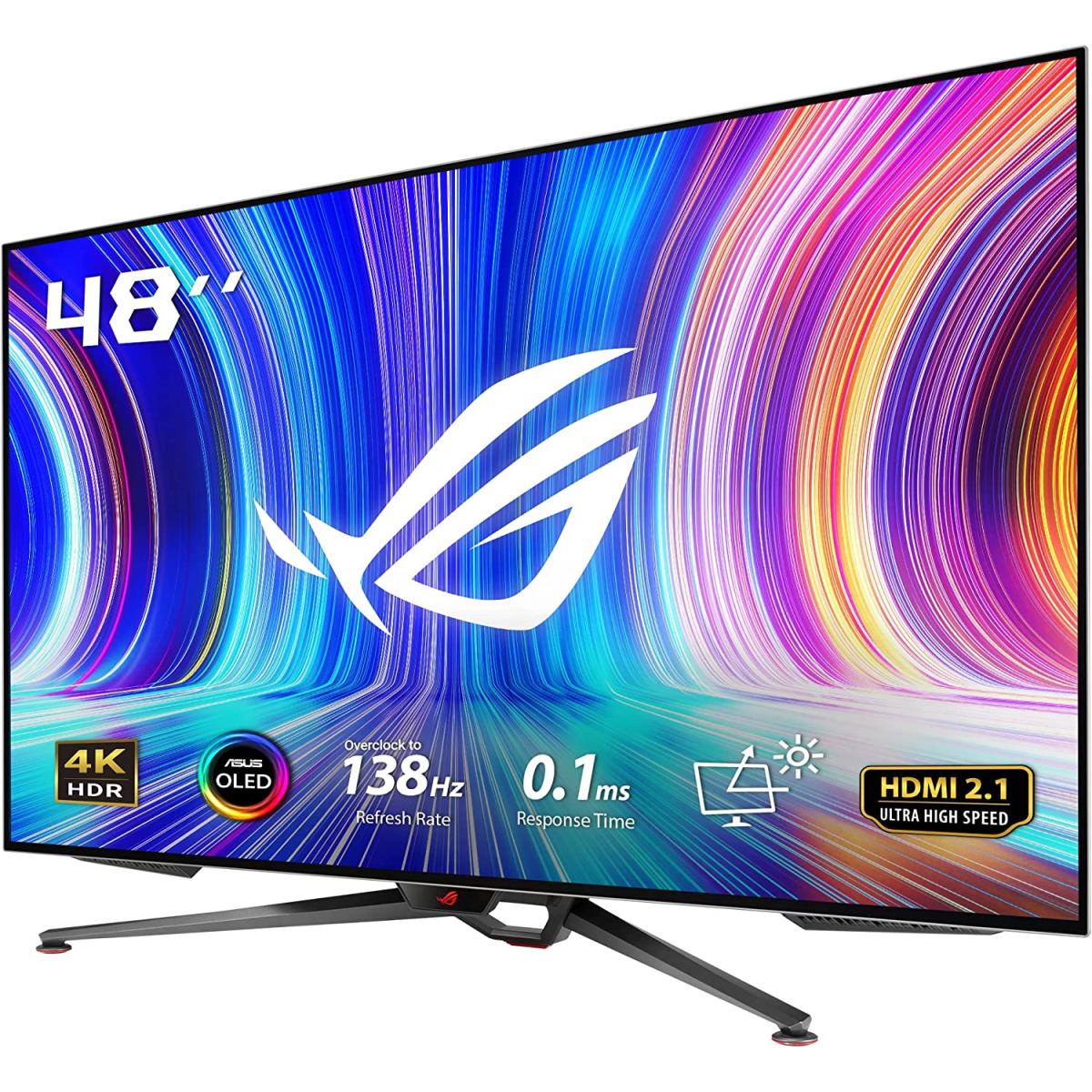 ASUS ROG Swift PG48UQ 48”4K OLED 138Hz 0.1ms HDMI 2.1 True 10 bit DCI-P3 98% G-SYNC Compatible Console Ready & Remote Control