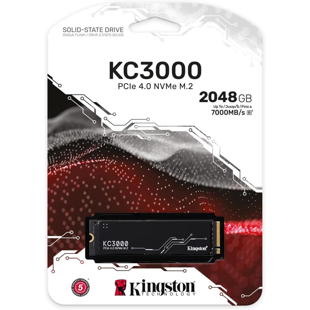 Kingston KC3000 2TB PCIe 4.0 NVMe M.2 SSD up to 7,000MBs