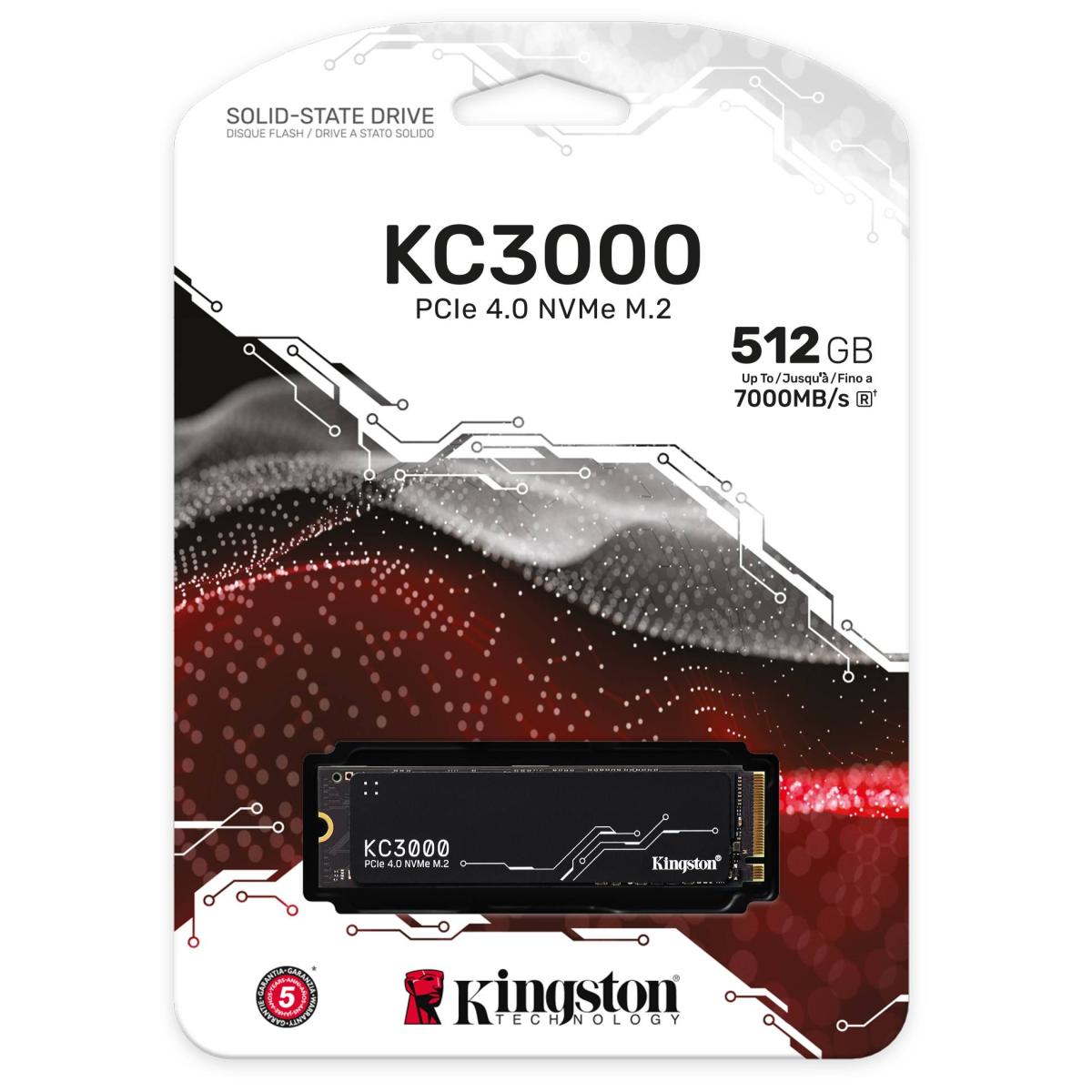Kingston KC3000 500GB PCIe 4.0 NVMe M.2 SSD up to 7,000MBs