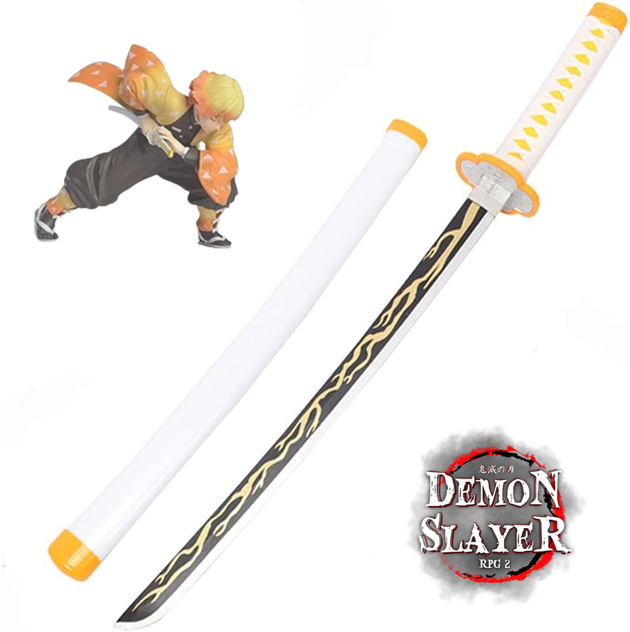 Uvency Demon Slayer Approx. 41 Inch Bamboo Blade For Cosplay Purposes Exquisite Woodsaber Collectibles And Weapon Props Available, Kamado Tanjirou CAgatsuma Zenitsu