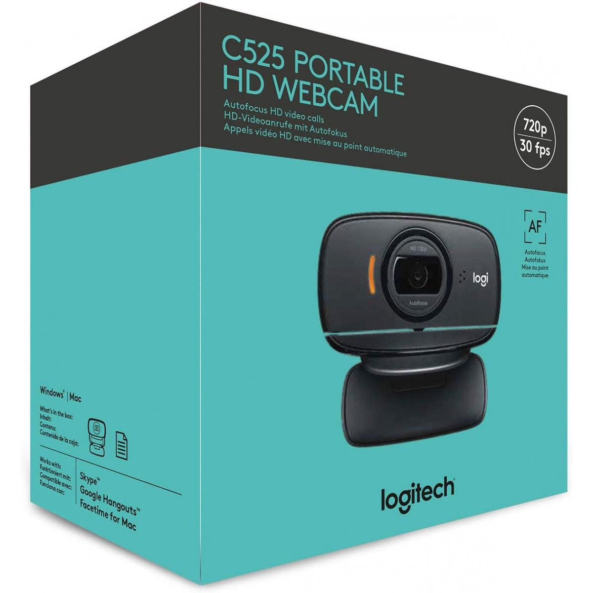 Logitech C525 Portable HD 720p Video Calling with Autofocus – Black